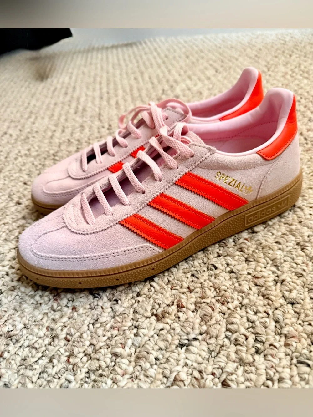 New Without Tags adidas Handball Spezial Women’s 8 Pink & Orange Sneakers - Picture 1 of 8